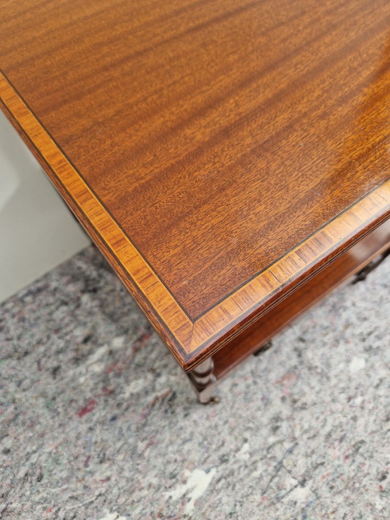 Vierkante Engelse Mahoniehouten Tafel - Side table - Mahogany, Brass - Of good quality #2.1