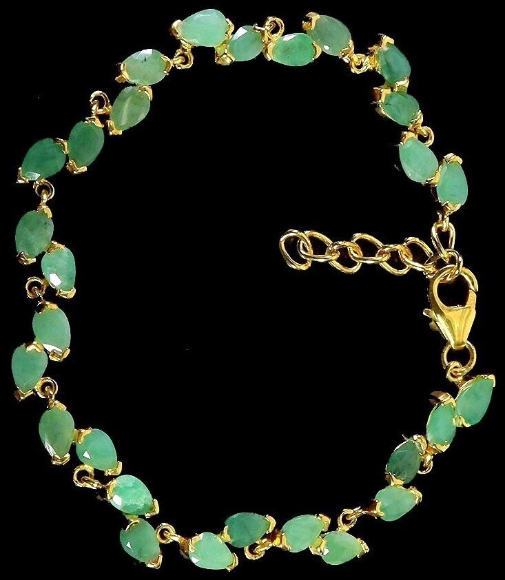 Ingen mindstepris - Armbånd Sølv Smaragd #3.2