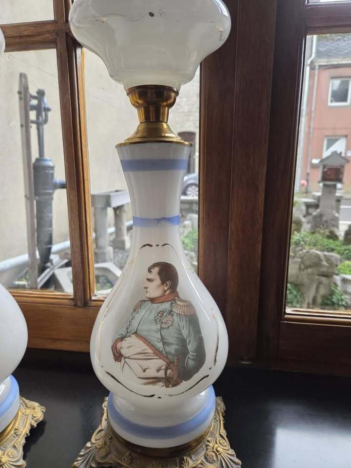 Second Empire Porcelain, Bronze Kerosene lamp - 80 cm  (No Reserve Price) #2.1