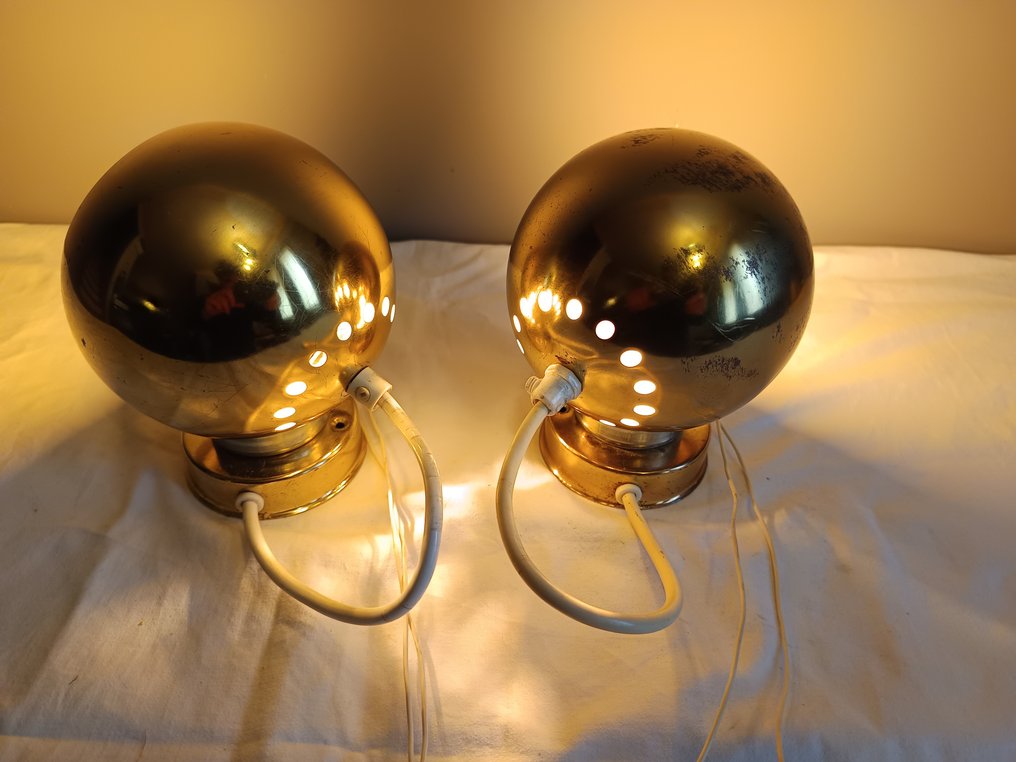 Reggiani Illuminazione - Goffredo Reggiani - Φωτιστικό τοίχου (2) - Μάτιμπαλα - Ανοξείδωτος χάλυβας Cromato Oro #3.2