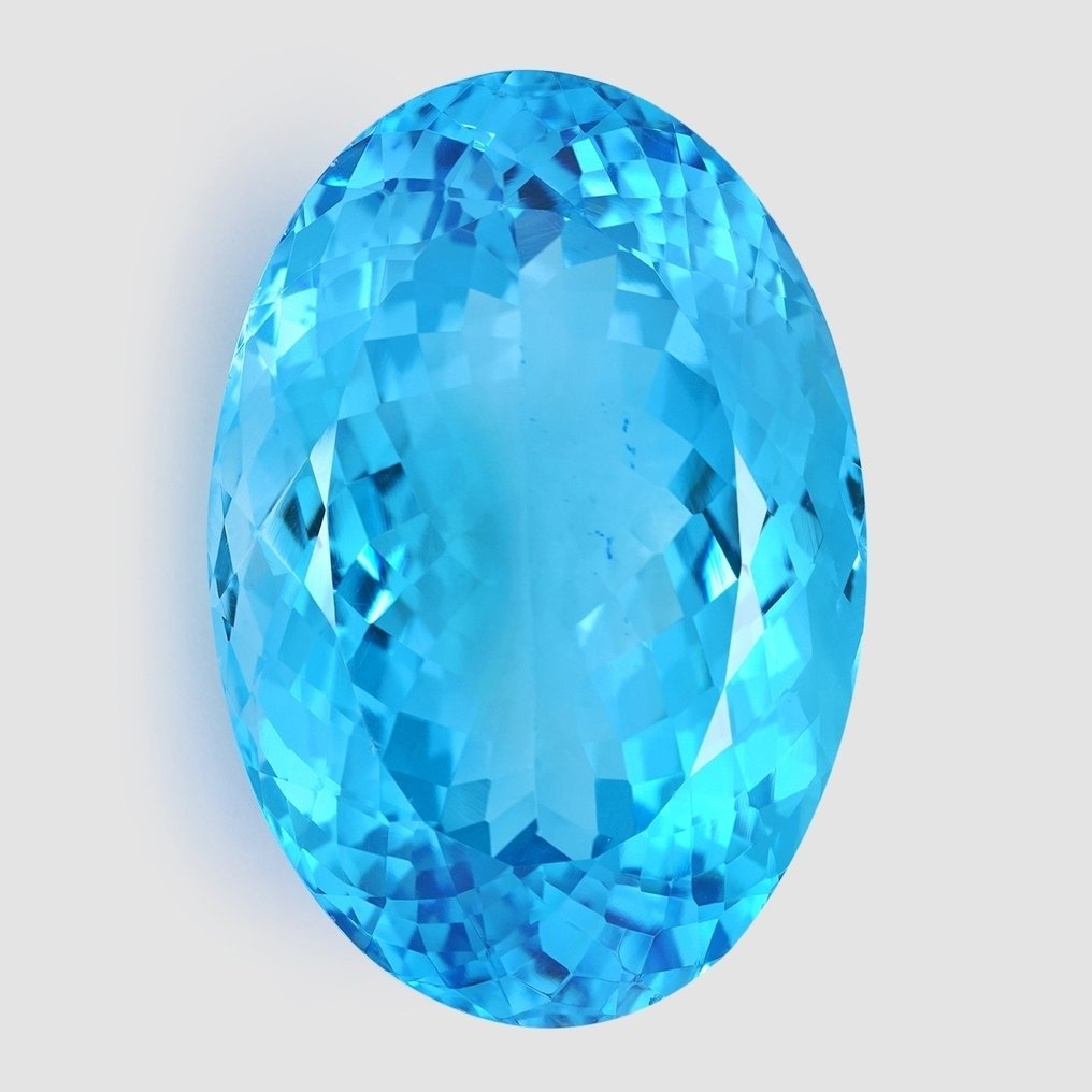 1 pcs  Blå Topas  - 94.60 ct - Internasjonal forening for fargede edelstener (ICA GemLab) #2.1
