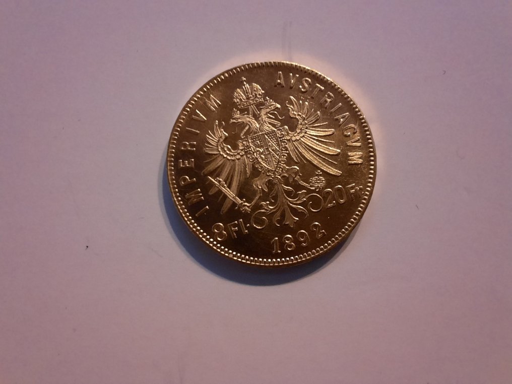 奥地利. 4 Florins/10 Francs. 1892 - Franz Joseph I. - offizielle Neuprägung (没有保留价) #3.2
