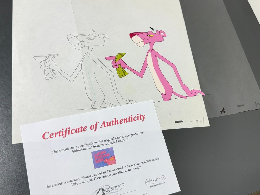 DePatie & Friz Freleng - Original animation cel and drawing of Pink Panther - The Pink Panther Show #1.0