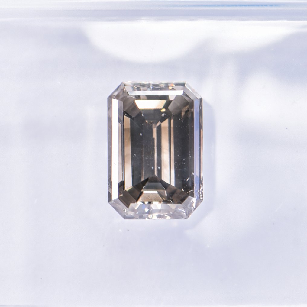 没有保留价 - 1 pcs 钻石 (天然色彩的) - 1.24 ct - 祖母绿 - Fancy deep 稍帶灰色的, 稍帶綠色的 黄色 - SI1 微内含一级 - 国际宝石研究院(IGI) - VG #3.2