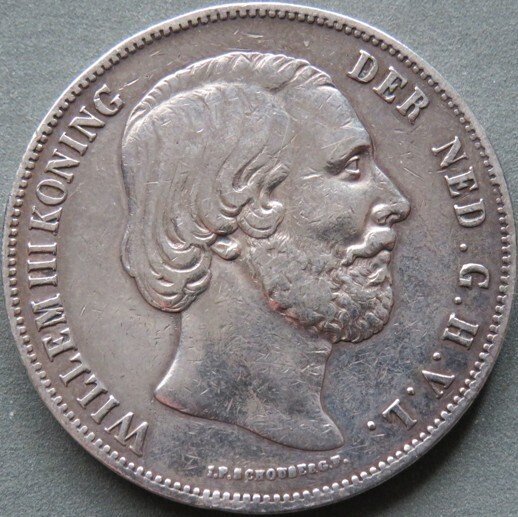 Netherlands. Willem III. 2 1/2 Gulden 1854 (No Reserve Price) #3.2
