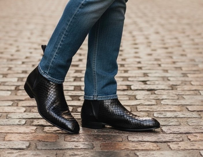 Santoni-Python-UK6 - Chelsea boots - Size: EU 40.5 - New in box #1.0