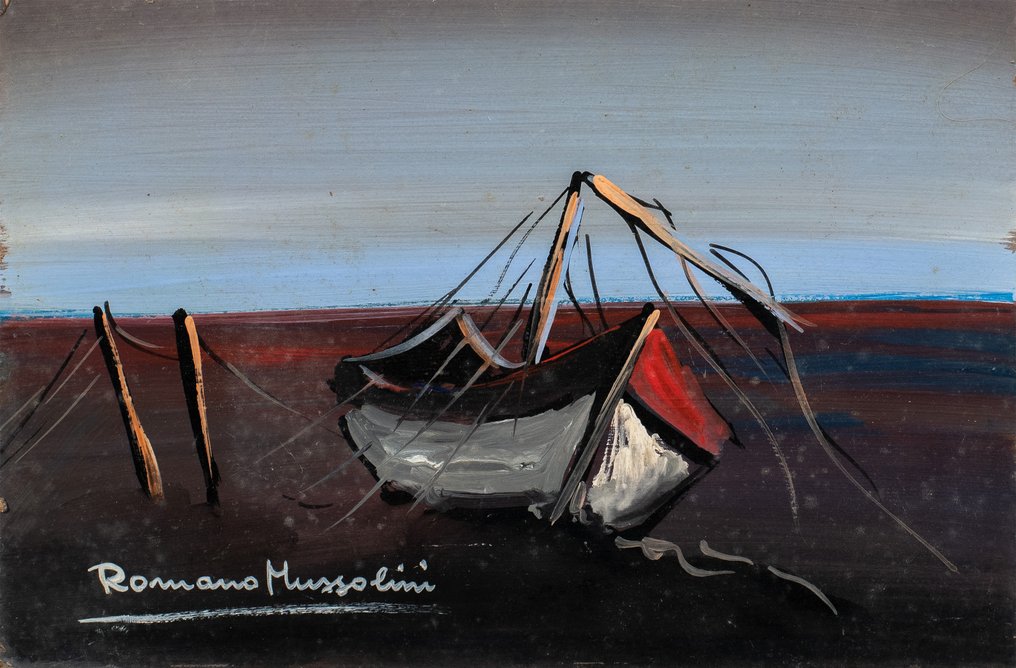 Romano Mussolini (1927-2006) - Landscape with Boat #1.0