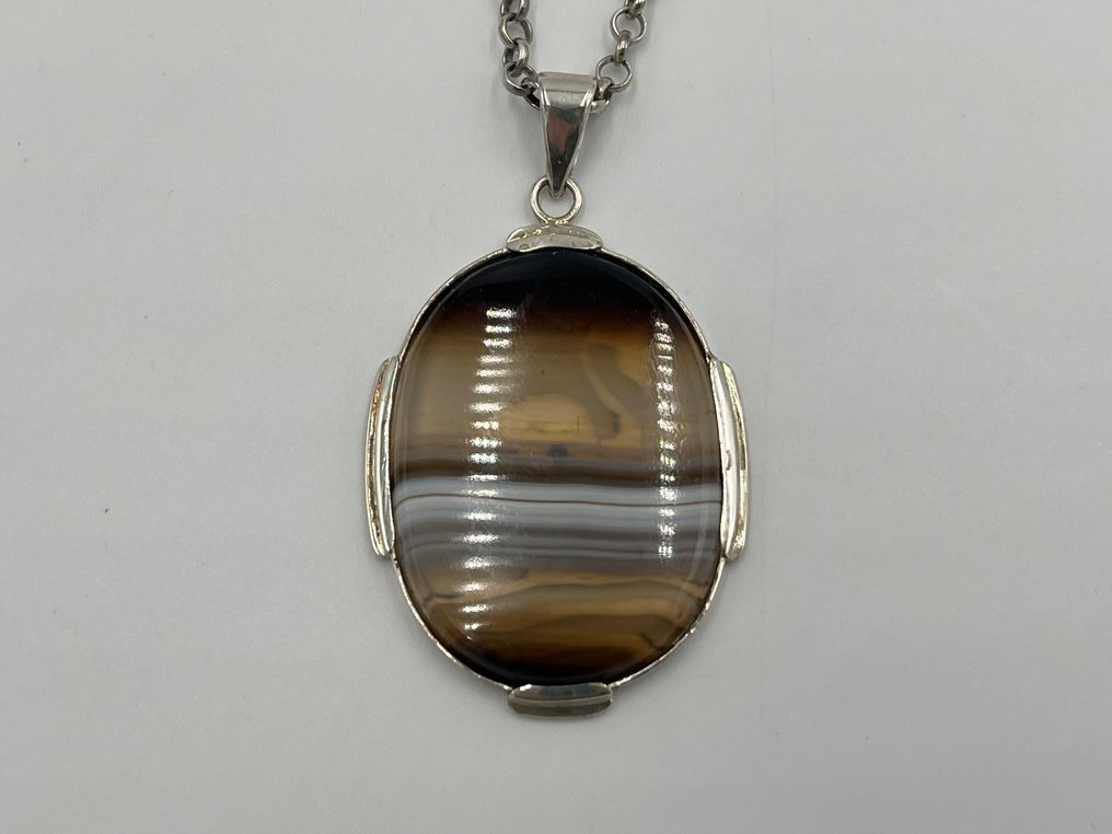 Zonder Minimumprijs - Ketting met hanger Zilver - 835-botswana agaat #1.0