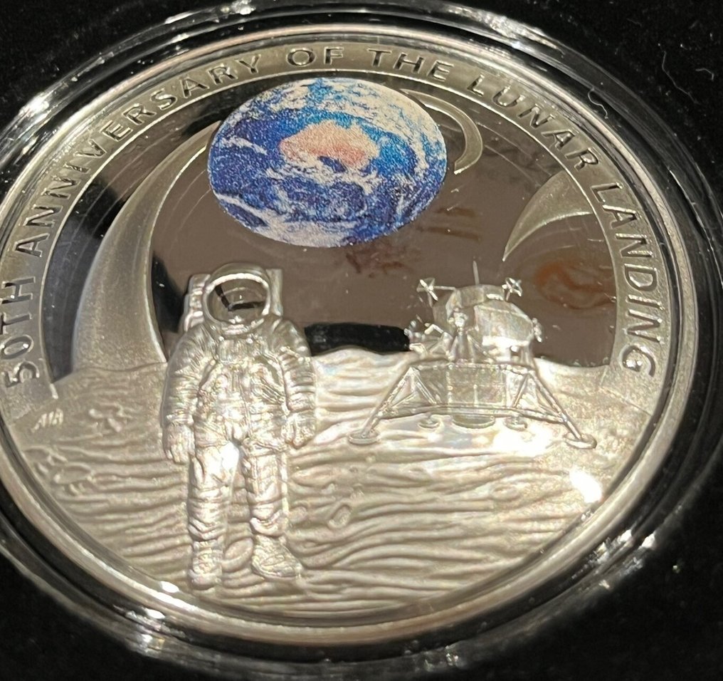 Αυστραλία. 5 Dollars/Half Dollar 2019 Proofset Apollo 11 Moonlanding  (χωρίς τιμή ασφαλείας) #1.0