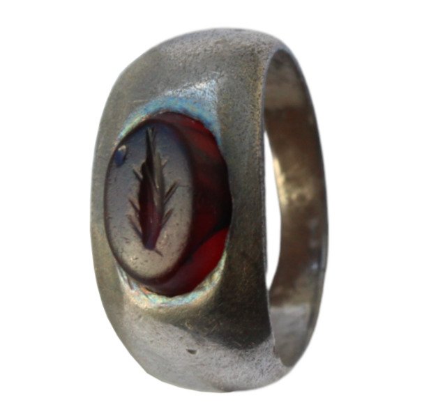 Roma antica Argento Anello con intaglio della palma della vittoria #1.0