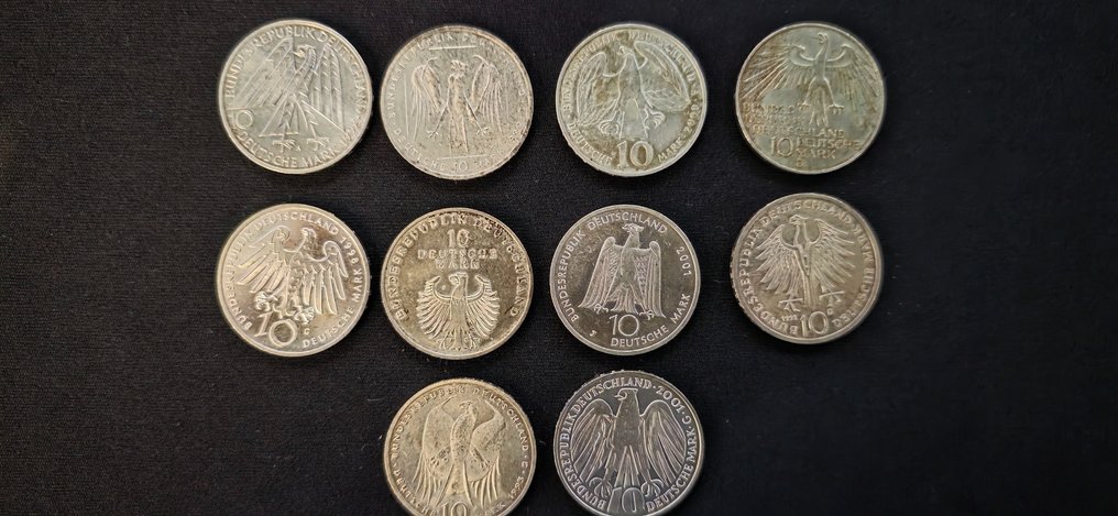 Saksa, Liittotasavalta 10 Deutsche Mark 10x 1972/2001 #3.2