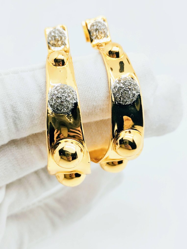 Alexis Bittar - Gold-plated - Earrings - Hoop crystal earrings #1.0