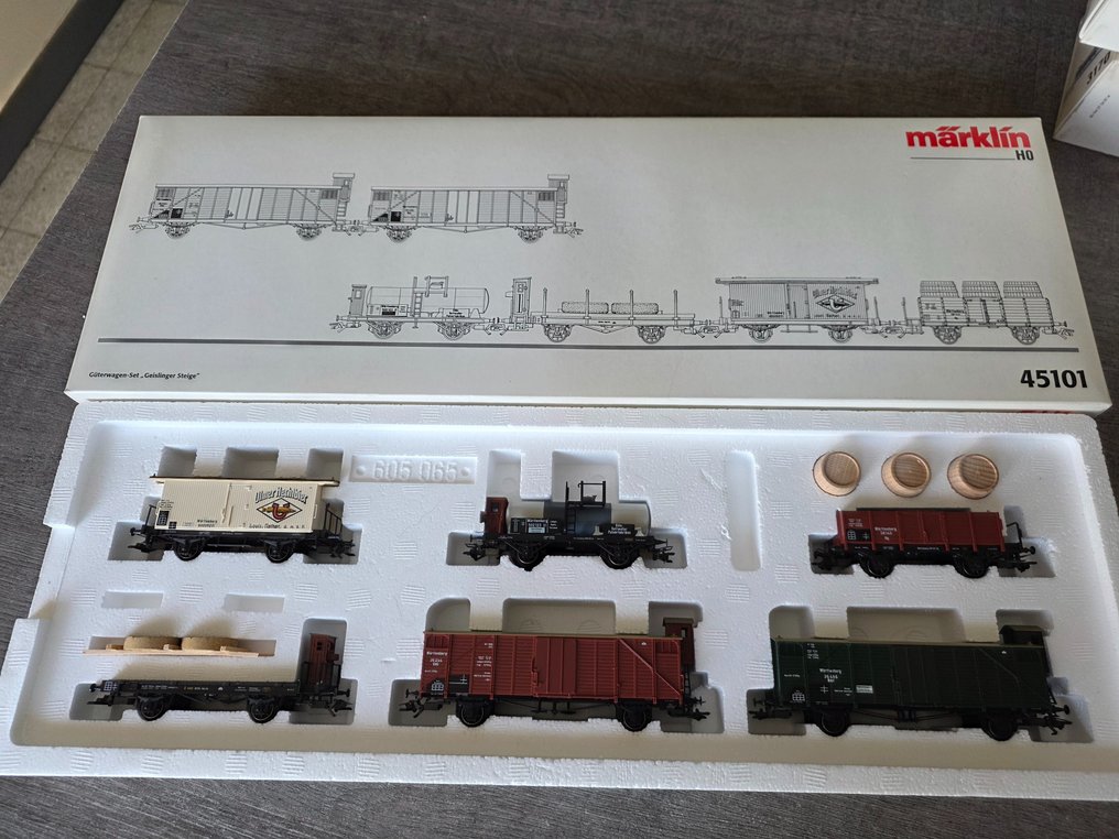 Märklin H0 - 45101 - Σετ τρένου μοντελισμού μεταφοράς εμπορευμάτων (1) - Σετ με 6 βαγόνια - Württemberg #1.0