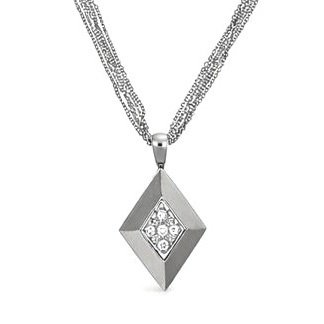 Halsband med hänge - 18 kt Vittguld - 0.30ct. tw. Diamant (Natural) #1.0