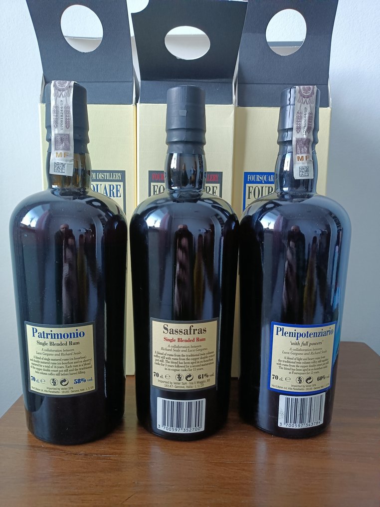 Foursquare Velier - Patrimonio + Sassafras + Plenipotenziario  - 70cl - 3 μπουκαλιών #2.1