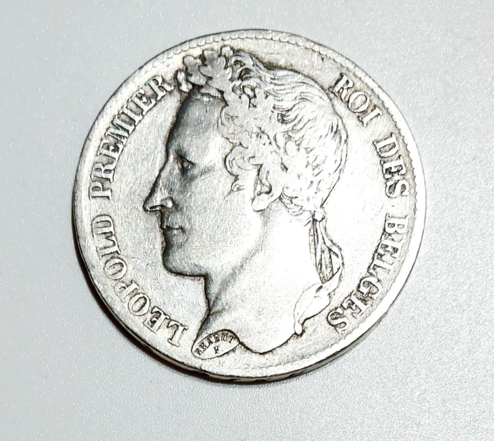 Bélgica. Leopoldo I. 5 Francs 1833 position B Argent  (Sem preço de reserva) #1.0