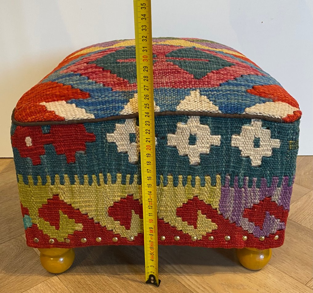 Kelim Poef（未使用/新） - 地毯 - 34 cm - 34 cm #4.3