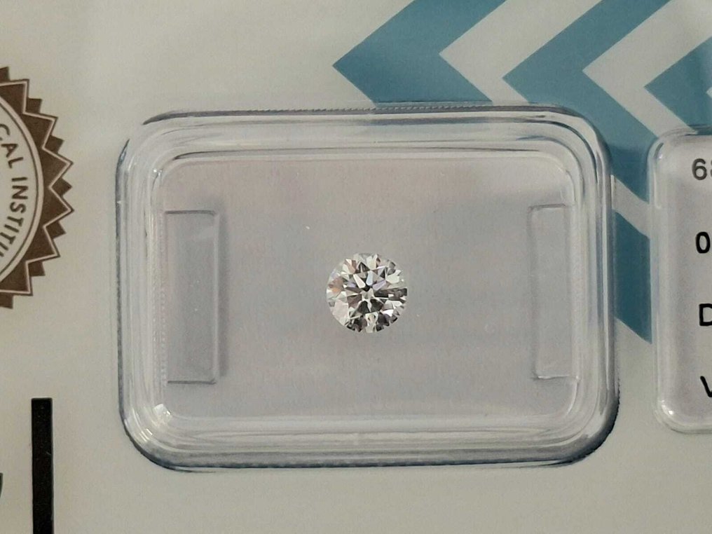 1 pcs 钻石  (天然)  - 0.40 ct - 圆形 - D (无色) - VVS2 极轻微内含二级 - 国际宝石研究院（IGI） #3.2