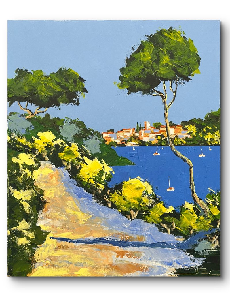 Jiel - Petit sentier aux genêts menant au village, en bord de Méditerranée. #4.3