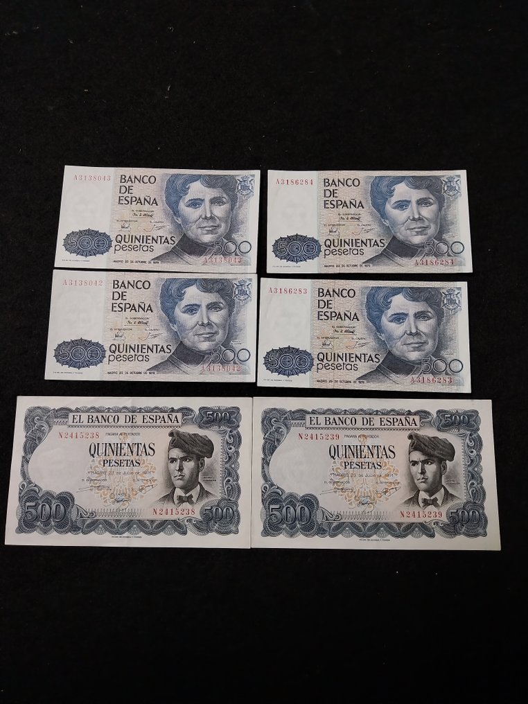 西班牙. - 6 Banknotes - Various Dates  (沒有保留價) #1.0