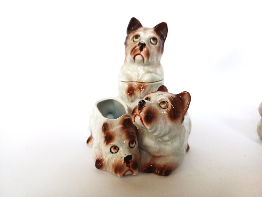 Figurine - condiment set, peper, zout, mosterd (2) - Porzellan #1.0