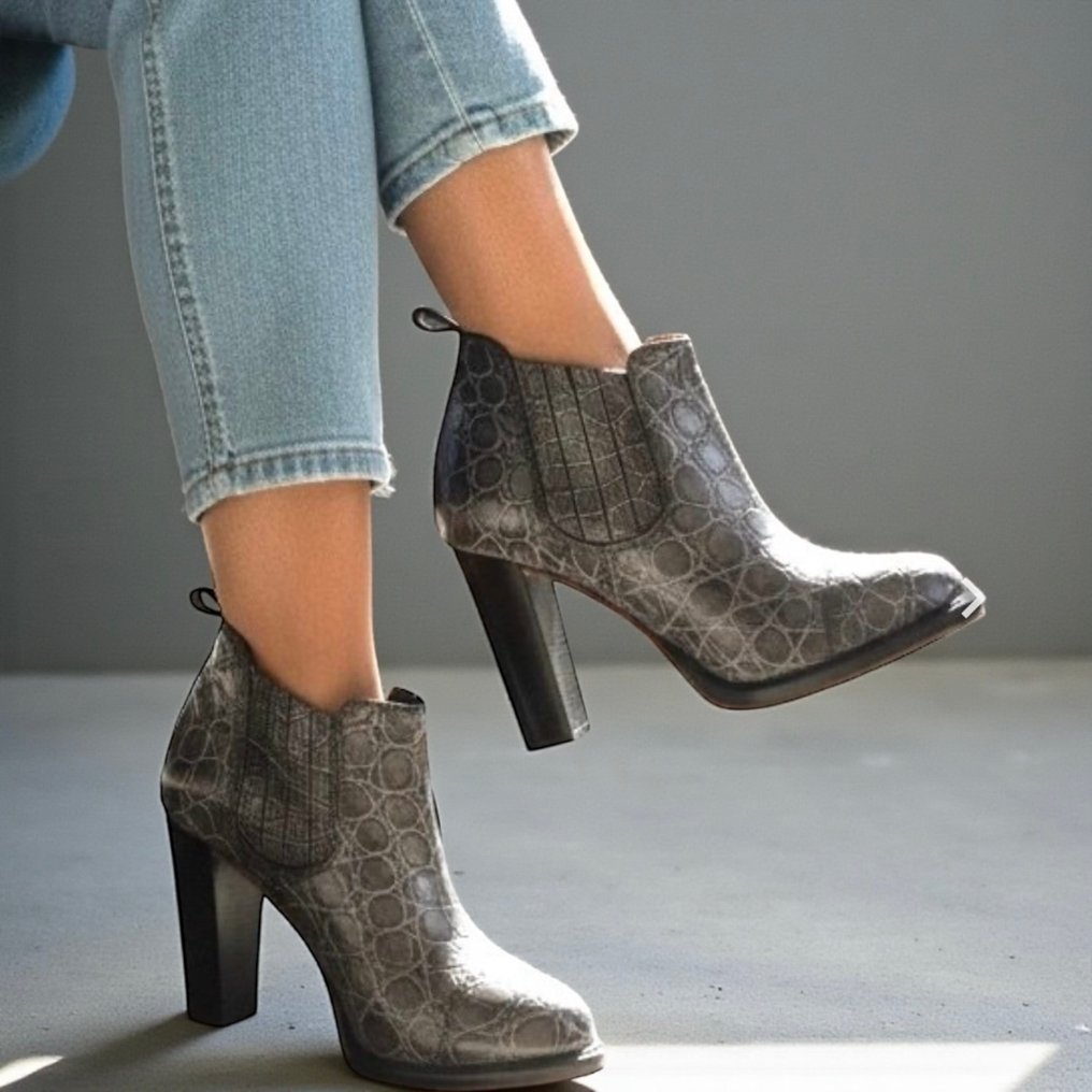 Santoni Crocodile - Chelsea-Stiefel - Größe: EU 39 - Neu im Karton #1.0