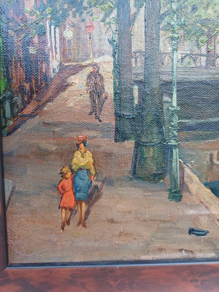 Hollandse School (XX) - Stadsgezicht met gracht Rotterdam #4.3