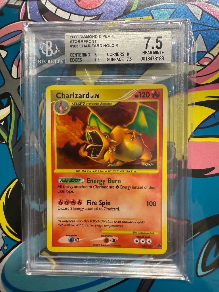 Pokémon - 1 Graded card - Charizard, stormfront #103 Folie - Beckett 7.5 - Diamond & Pearl #1.0