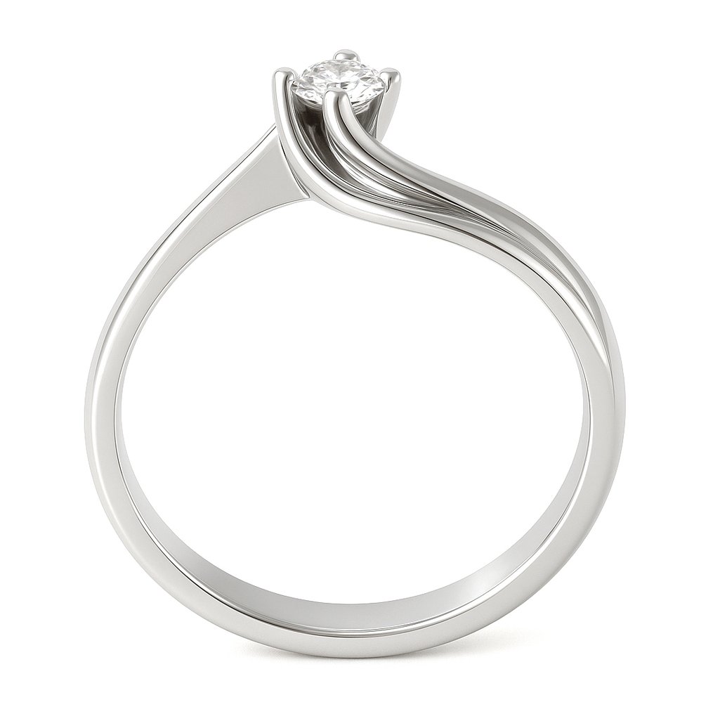 Ring - 18 kt Vittguld -  0.15ct. tw. Diamant (Natural)  #3.2