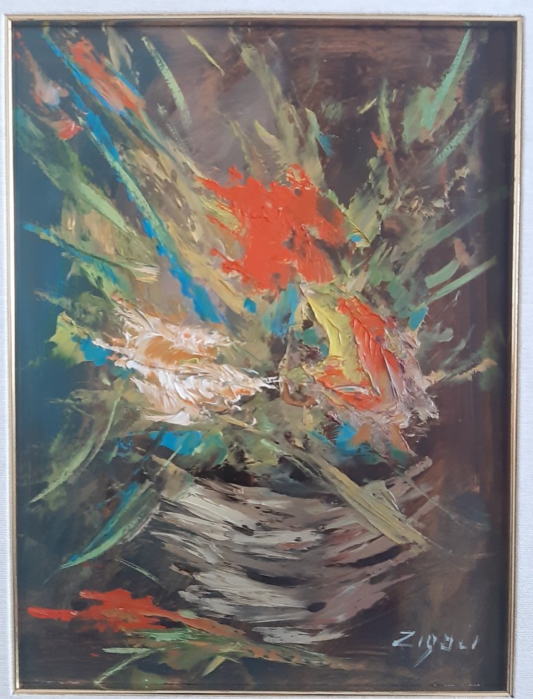 Giorgio Zigoni (XX) - Cesta con verdura e fiori #1.0