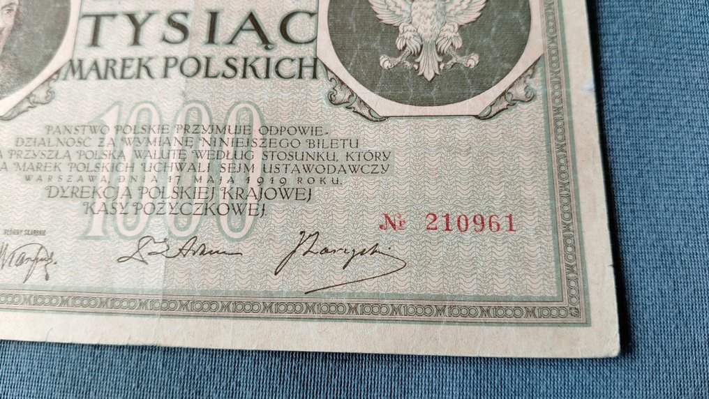 Pologne. - 1000 Marek 1919 - Pick 22b  (Sans prix de réserve) #3.2