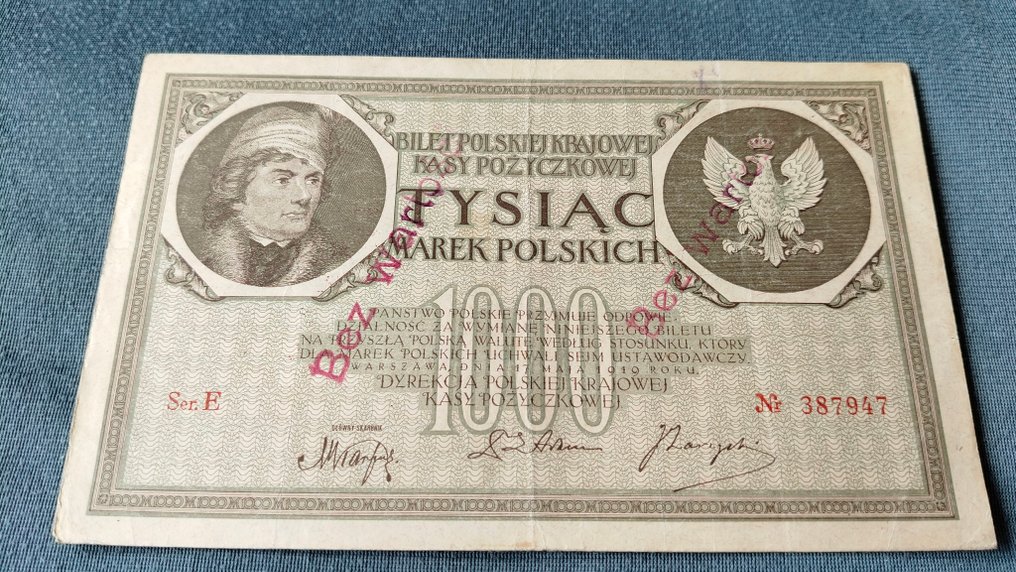 Polska. - 1000 Marek - 1922 - Bez Wartosci - Pick 22a (Bez ceny minimalnej
) #1.0