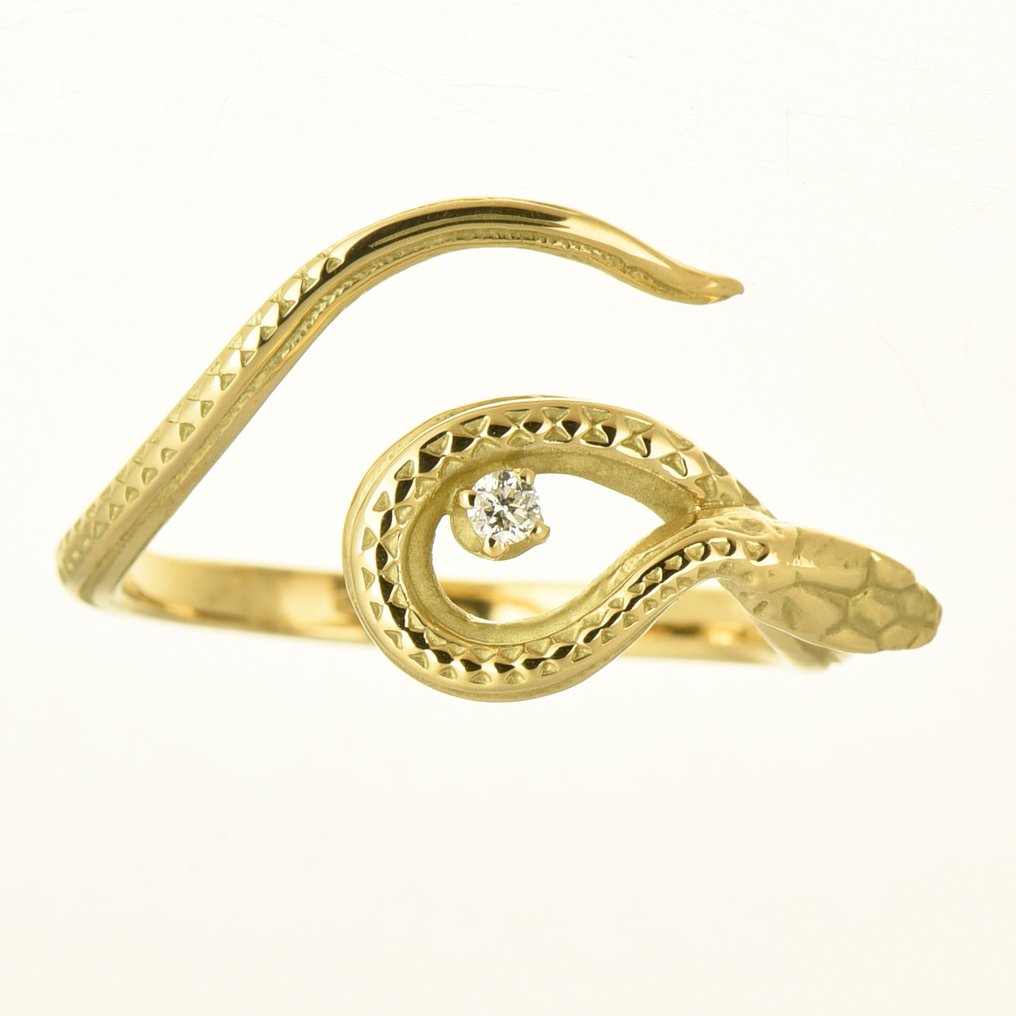 Ring - 14 kt Gelbgold Diamant (Natürlich)  #1.0