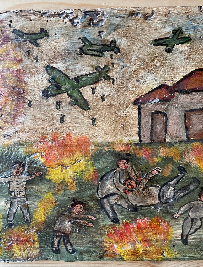  献祭 - 木 - 1940-1950 - Per Grazia Ricevuta - 第二次世界大战 - 39 x 27 厘米  #2.1