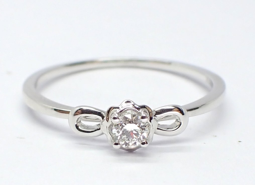 沒有保留價 - 戒指 - 18 克拉 白金 -  0.10ct. tw. 鉆石 (天然)  - *No Reserve Price* #3.2