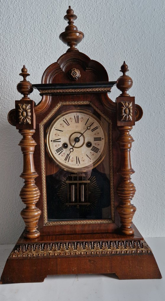 Reloj de sobremesa - junghans - Madera, Vidrio, Latón - 1850 - 1900 - reloj de tablero #1.0