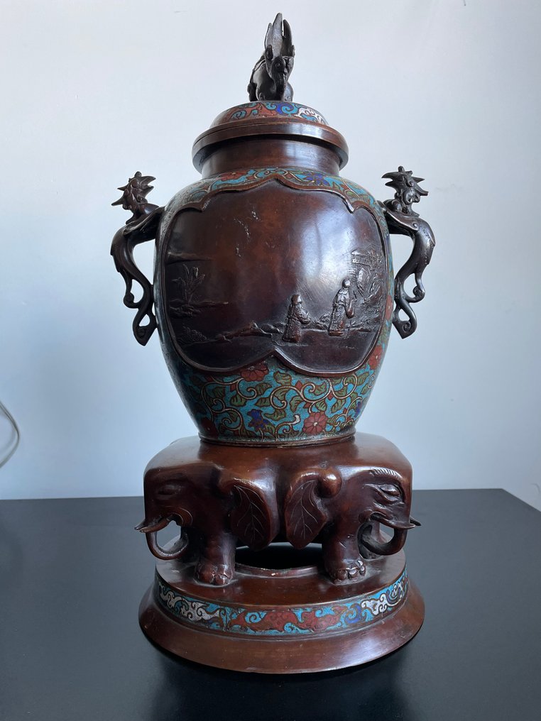 香炉 - 黄铜色 - 青铜和珐琅香炉 #4.3