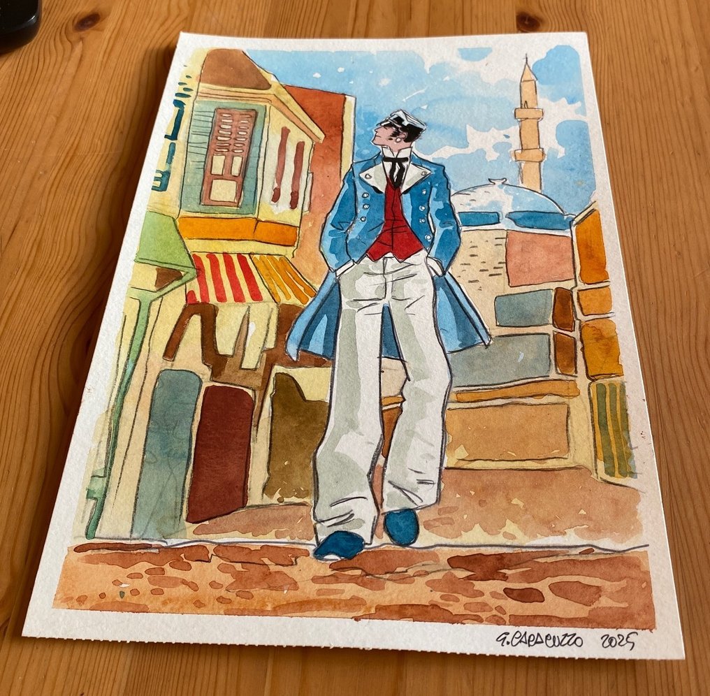 Caracuzzo G. - 1 Colour pencil drawing - Corto Maltese - " Omaggio a Pratt" - 2025 #1.0
