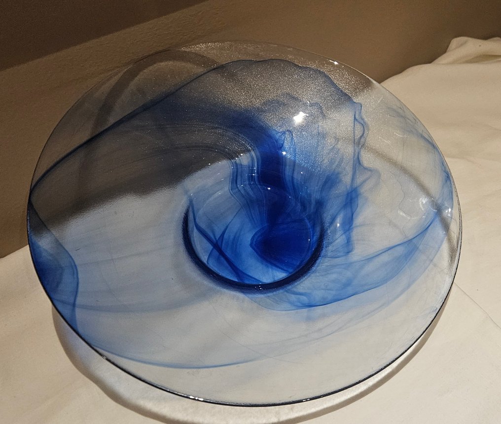 vetrerie italiane - 中央裝飾品 - 巨大的蓝色静脉中心装饰  - 吹制玻璃 #1.0