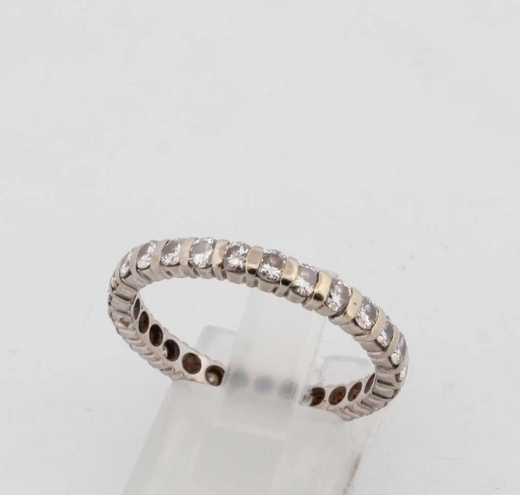 Sin precio de reserva - Anillo - 18 quilates Oro blanco Diamante (Natural)  #1.0