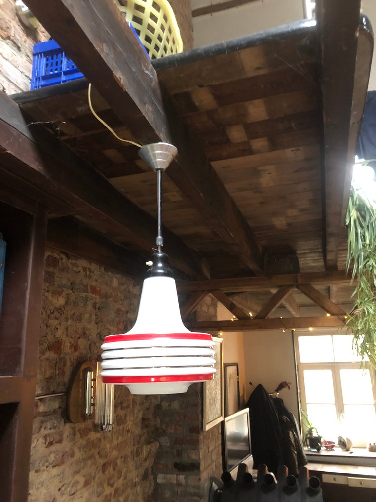 掛燈 - 乳白色玻璃 - 1970年代 #1.0