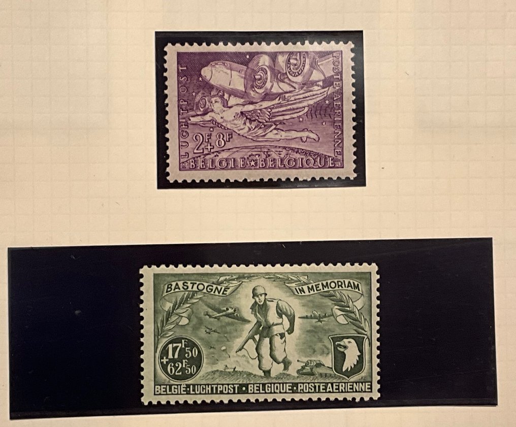 Belgien - Samling Bilag Post: Luftpost- og Jernbanemærker #3.2