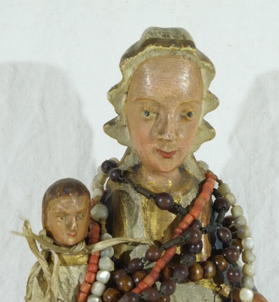 雕刻, Madonna con Bambino - 28 cm - 木 - 1900 #2.1