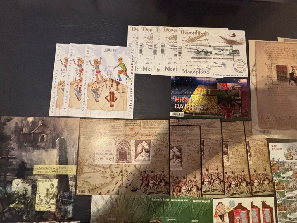 Belgium - 91 sheets of 2 stamps EU3 nominal value €805.35 #2.1