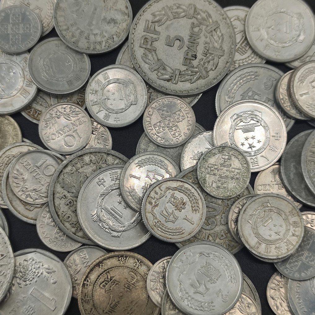 Lumea. Lot with 150 Aluminium Coins (mixed lot, several values and dates) (Fără preț de rezervă) #4.3