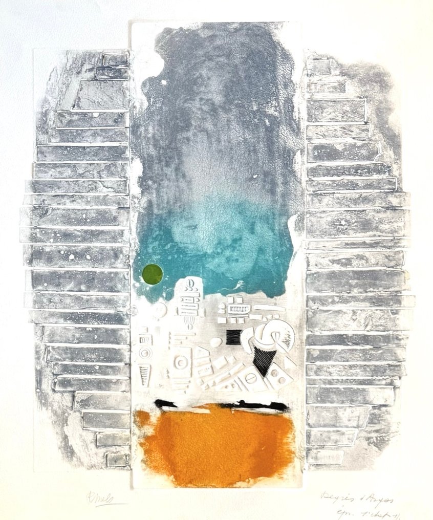 René Mels ( 1909-1977) - Structure verticale - Rare essai lithographique #1.0