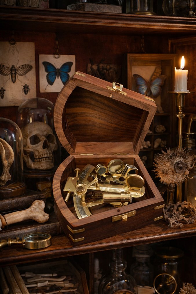 Sekstant - Mosiądz, Drewno - with Luxury Box #1.0