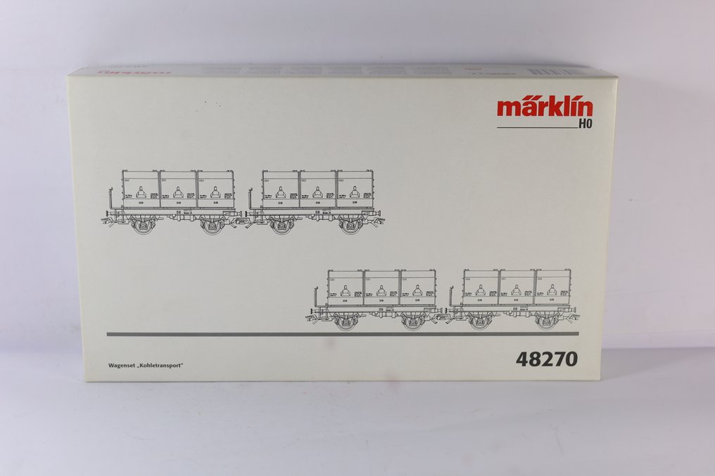 Märklin H0 - 48270 - Model train freight wagon set (1) - 4-piece set container transport - DB #1.0