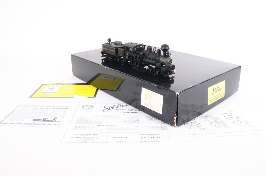 Bachmann H0 - 81903 - Ατμομηχανή με όχημα μεταφοράς (1) - 80 τόνοι τριών φορτηγών Shay - Greenbrier & Elk River R.R. #2.1