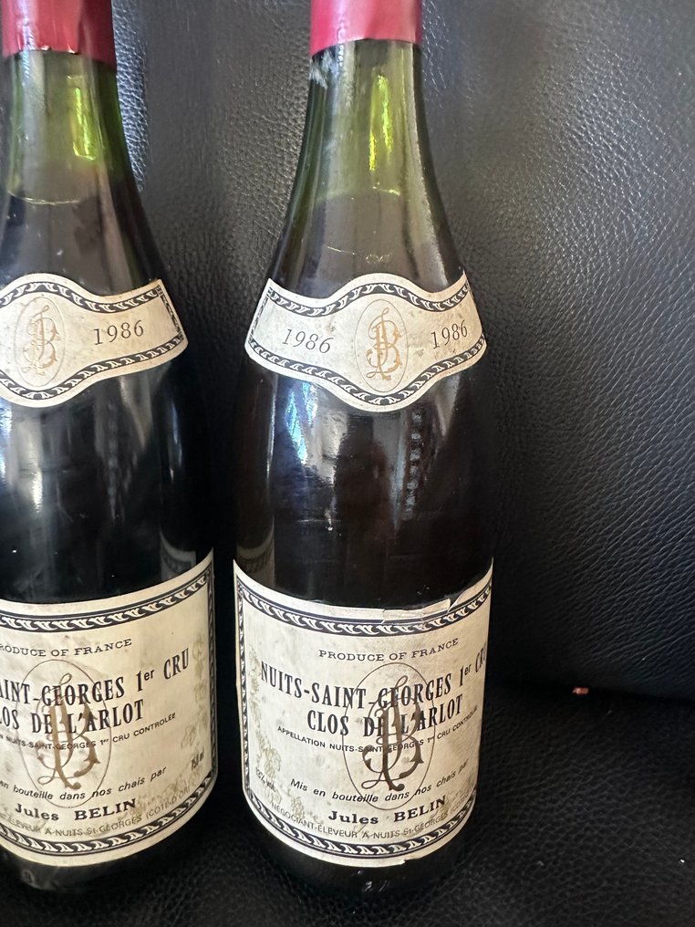 1986 Jules Belin "Clos de l’Arlot" - Nuits St. Georges 1er Cru - 2 Flasker (0,75 L) #4.3